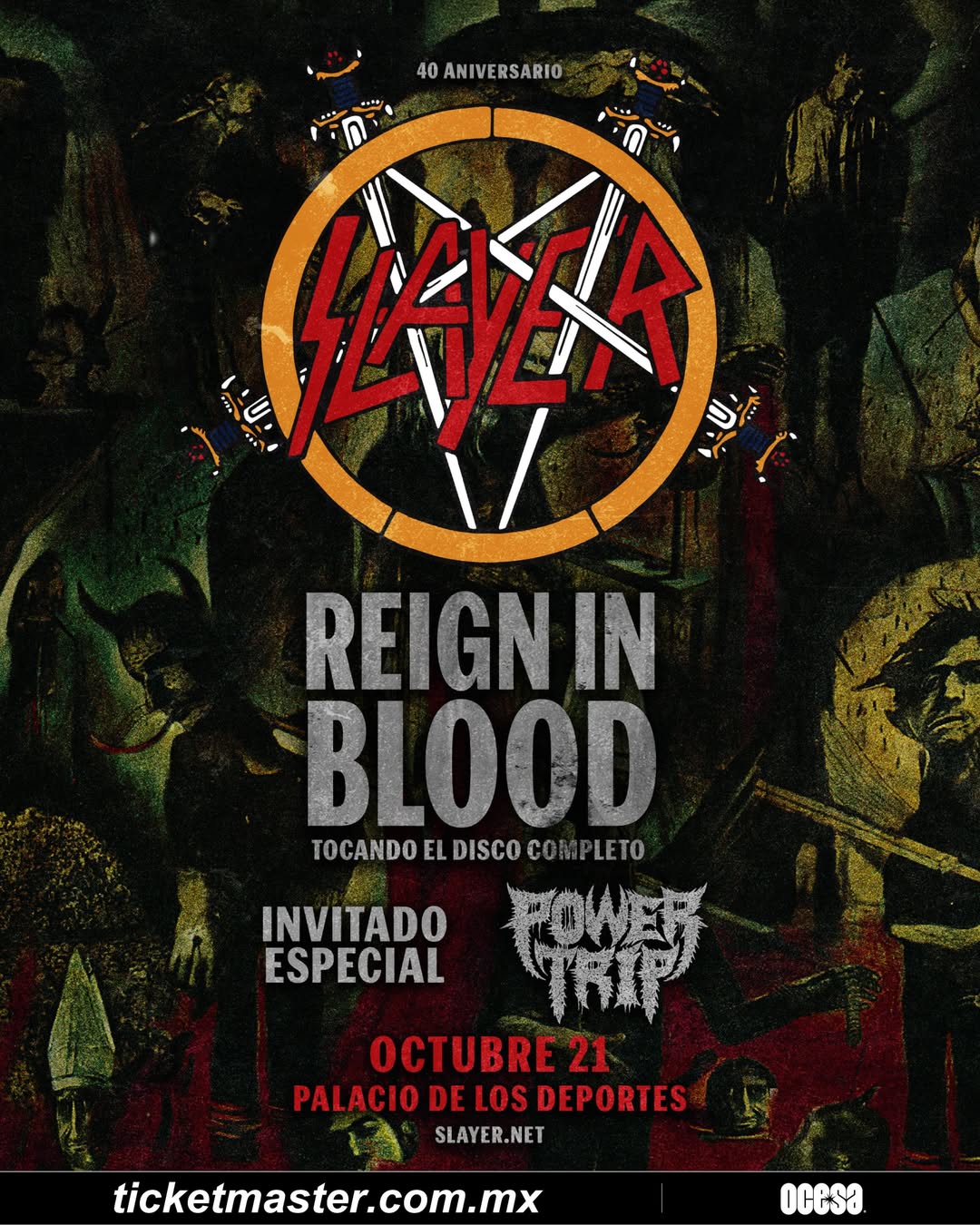SLAYER, 40 Aniversario del Reign In Blood, CDMX 2026