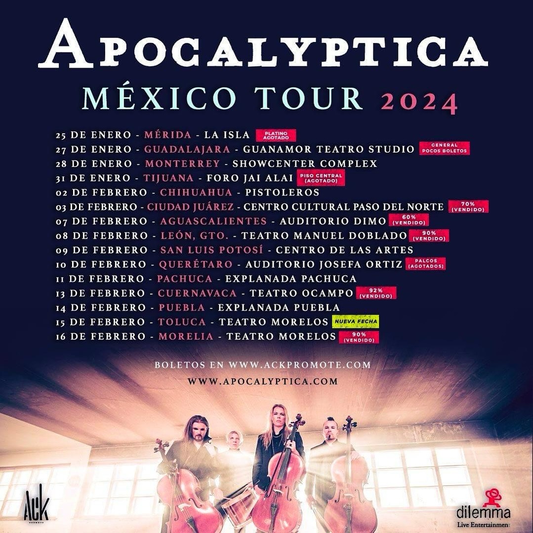 APOCALYPTICA MÉXICO TOUR 2024